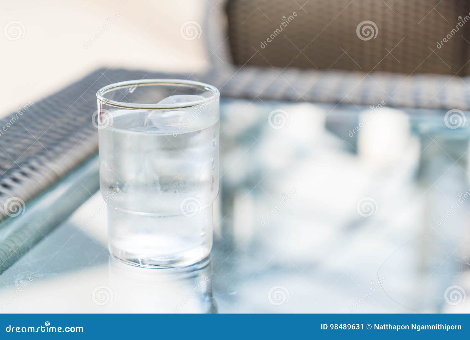 A glass of water on table stock image. Image of healthy - 98489631