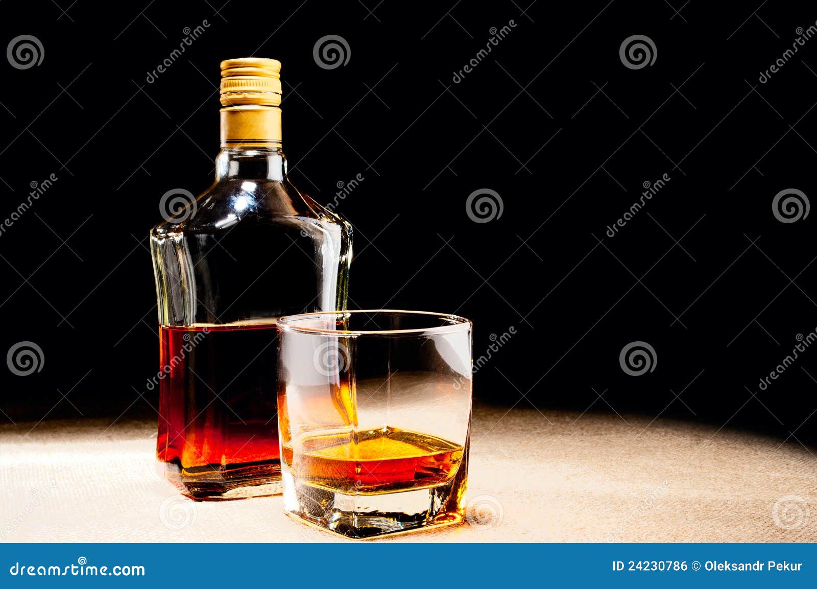 Glass of whisky and bottle stock photo. Image of whisky 24230786