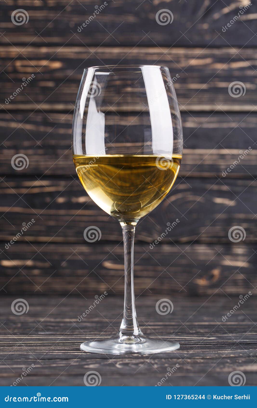 A Glass of White Semidry Dessert Wine Stock Photo Image of