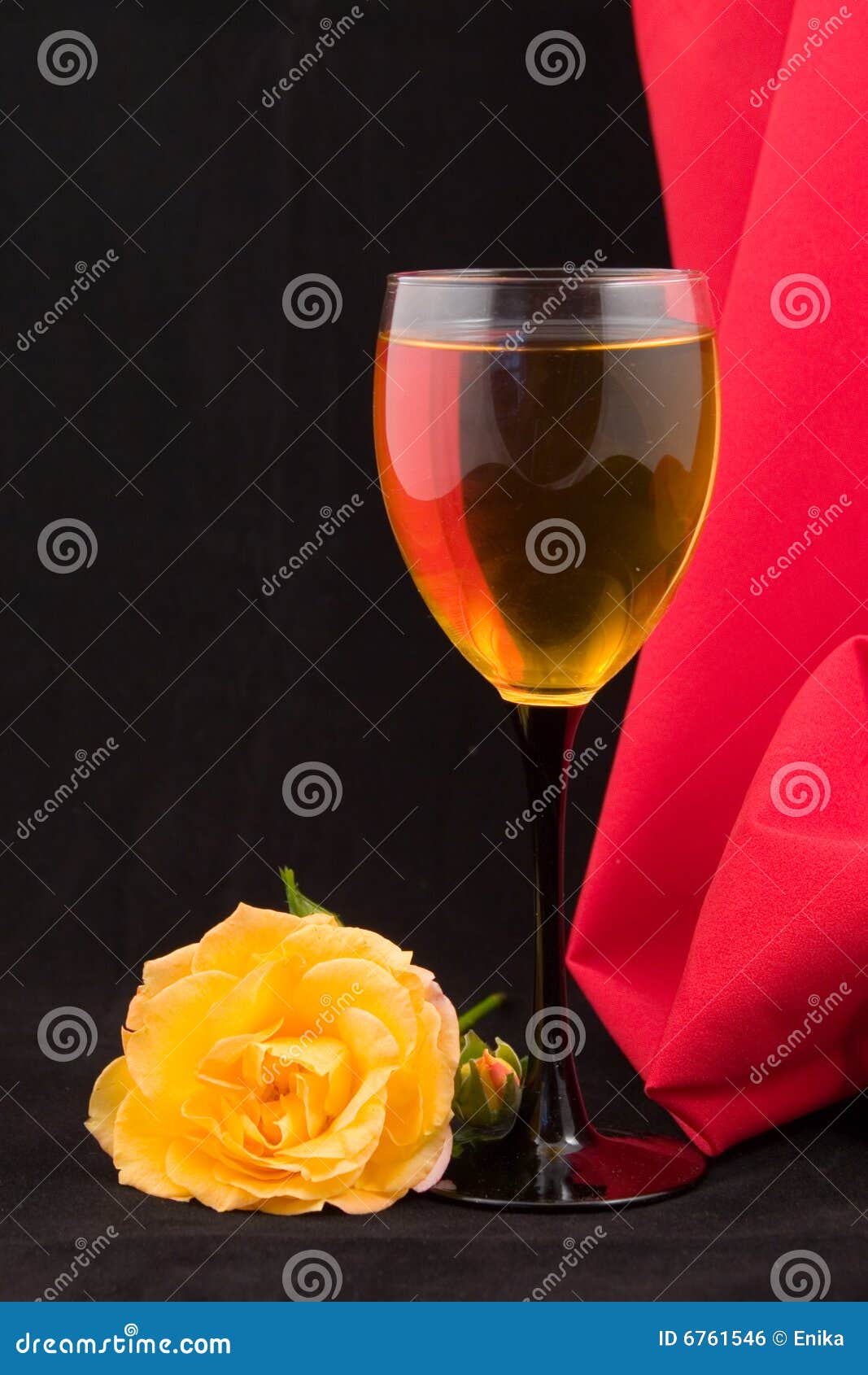 Glass of White Wine and Rose Stock Photo Image of nutrition, wine