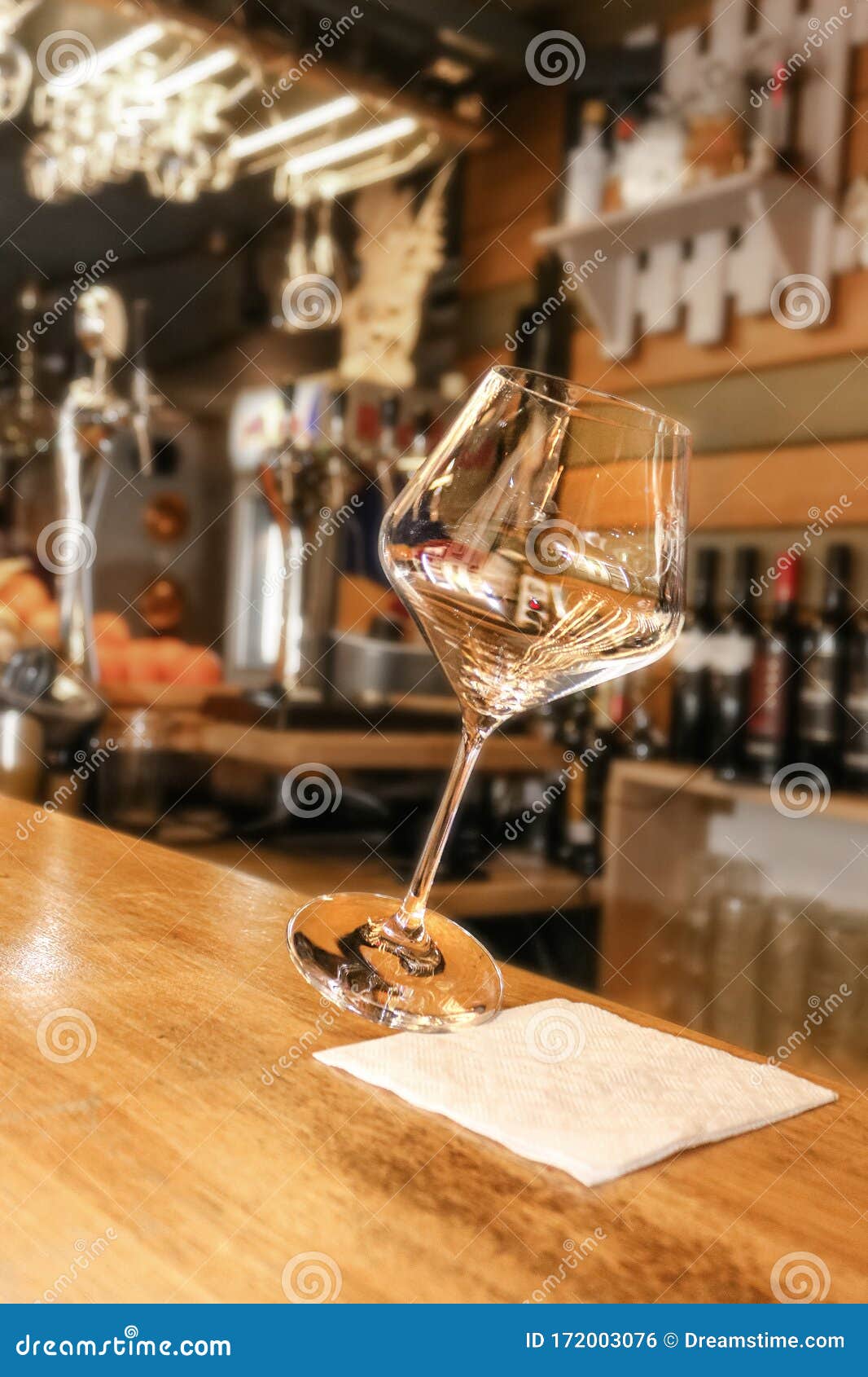 A glass of wine at the bar stock photo. Image of surface 172003076