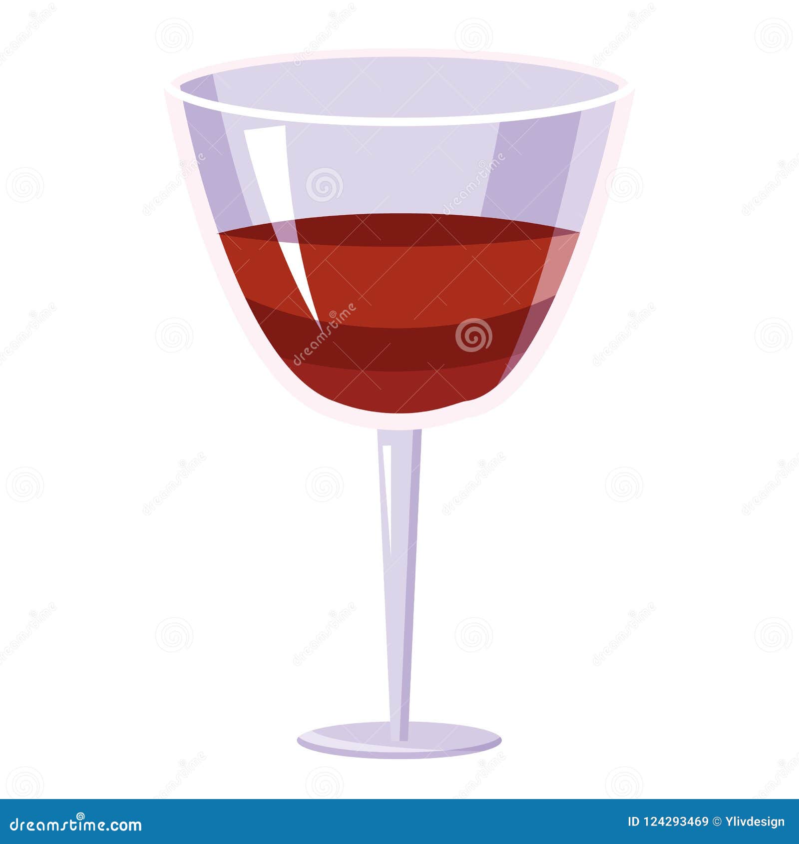 Glass of Wine Icon, Cartoon Style Stock Illustration - Illustration of