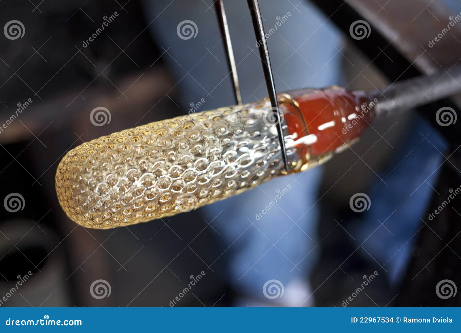 Glassblower Shaping Molten Glass Stock Photo Image of apprentice