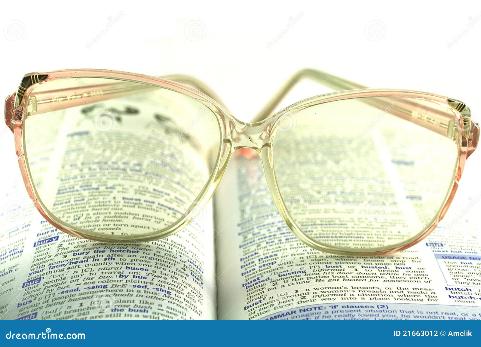 Glasses on the book stock photo. Image of book, object 21663012