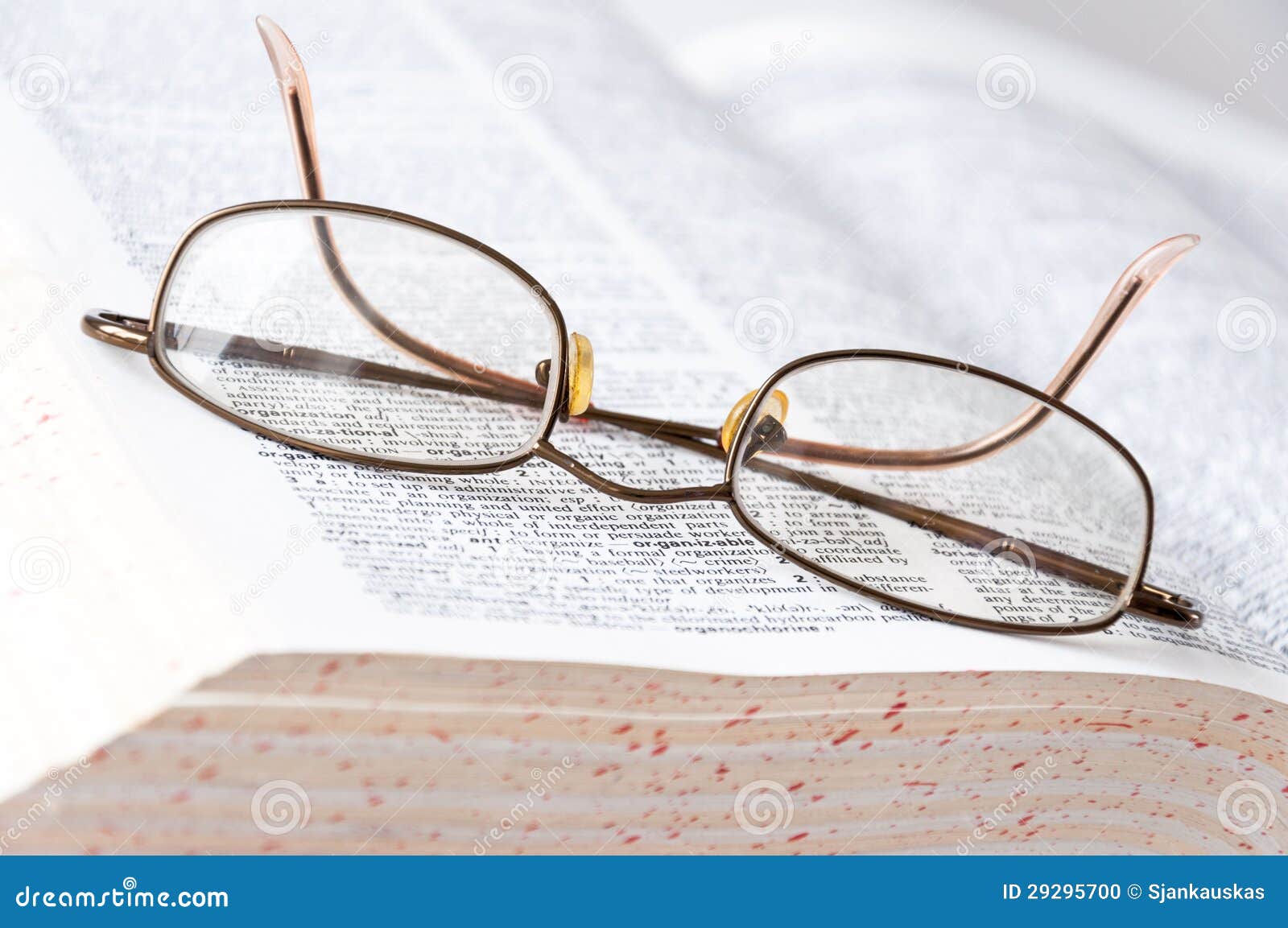 Glasses on the book stock photo. Image of reading, english 29295700