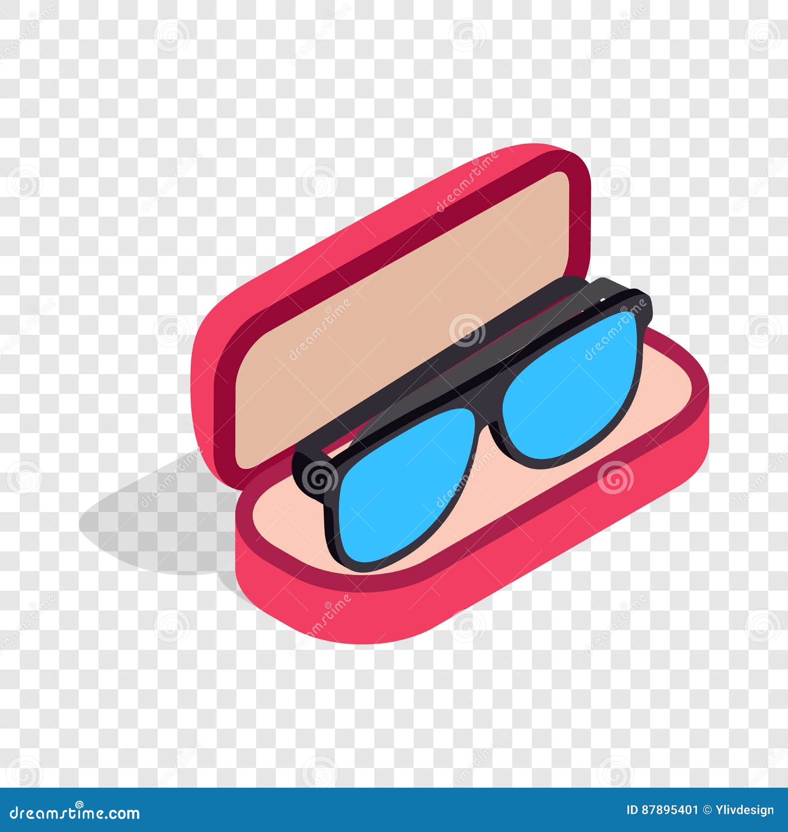 Glasses in Box Isometric Icon Stock Vector Illustration of drawing
