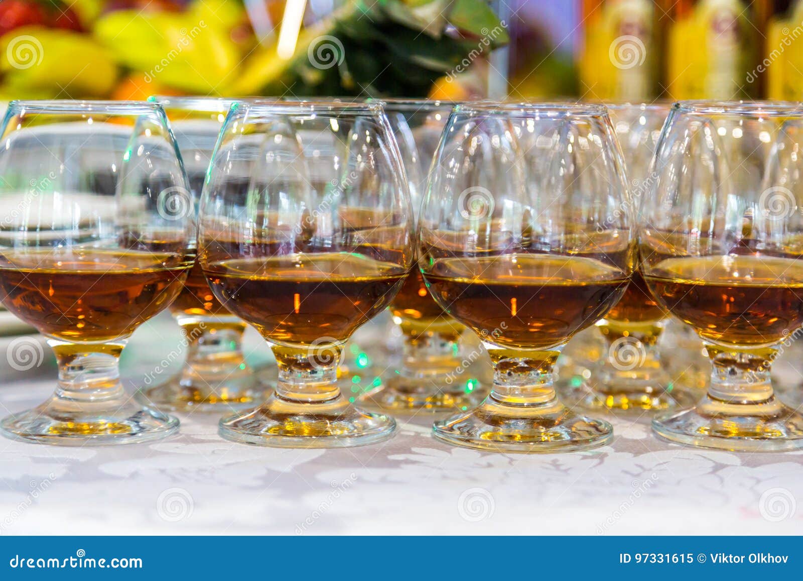 Glasses of Brandy or Cognac and Bottle Stock Image Image of glass