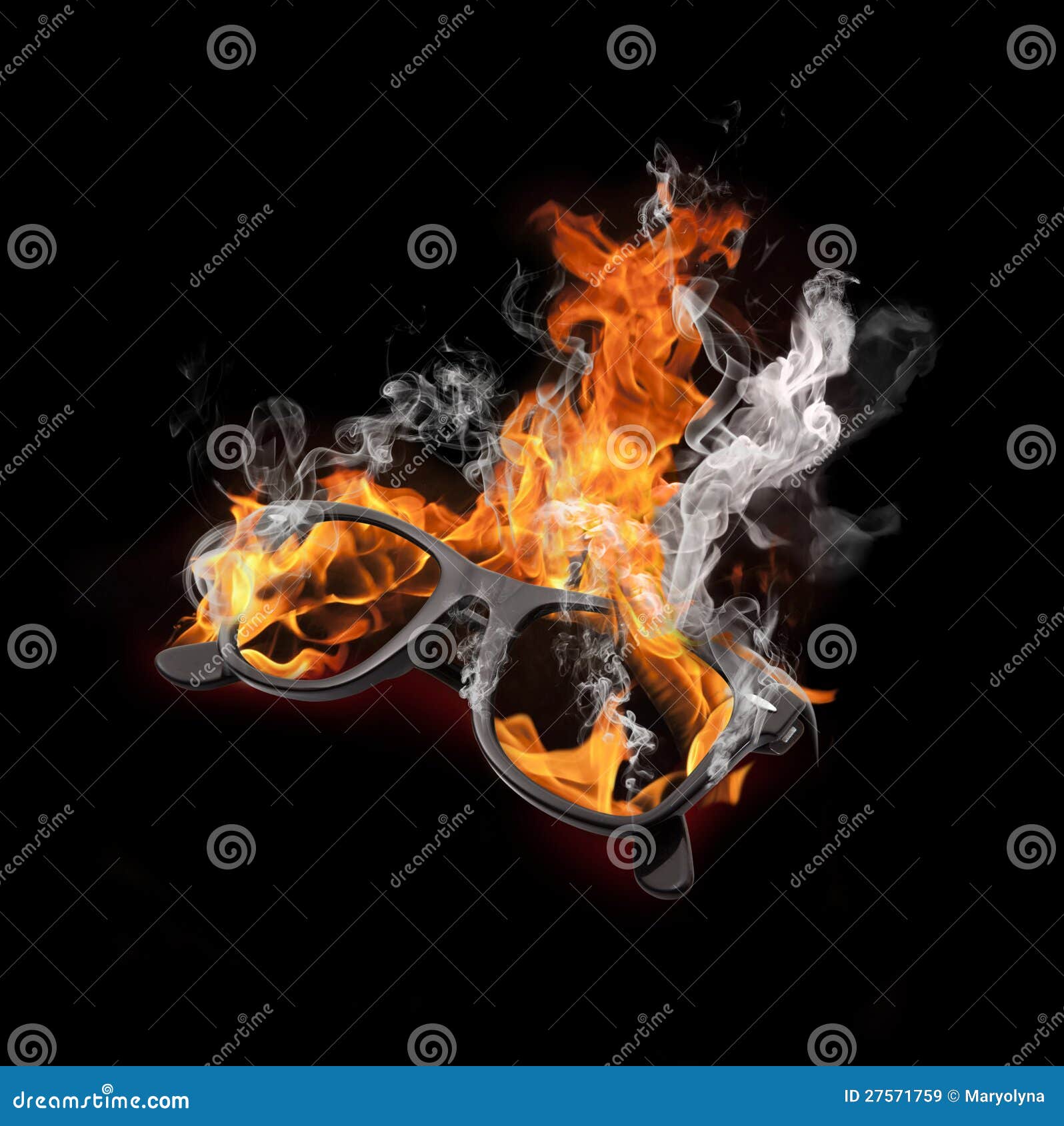 Glasses burning stock image. Image of sunglasses, smoke 27571759