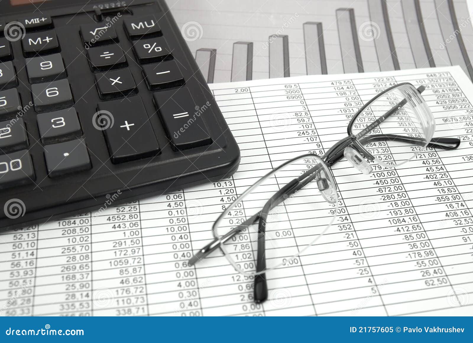 Glasses and calculator stock image. Image of calculator 21757605