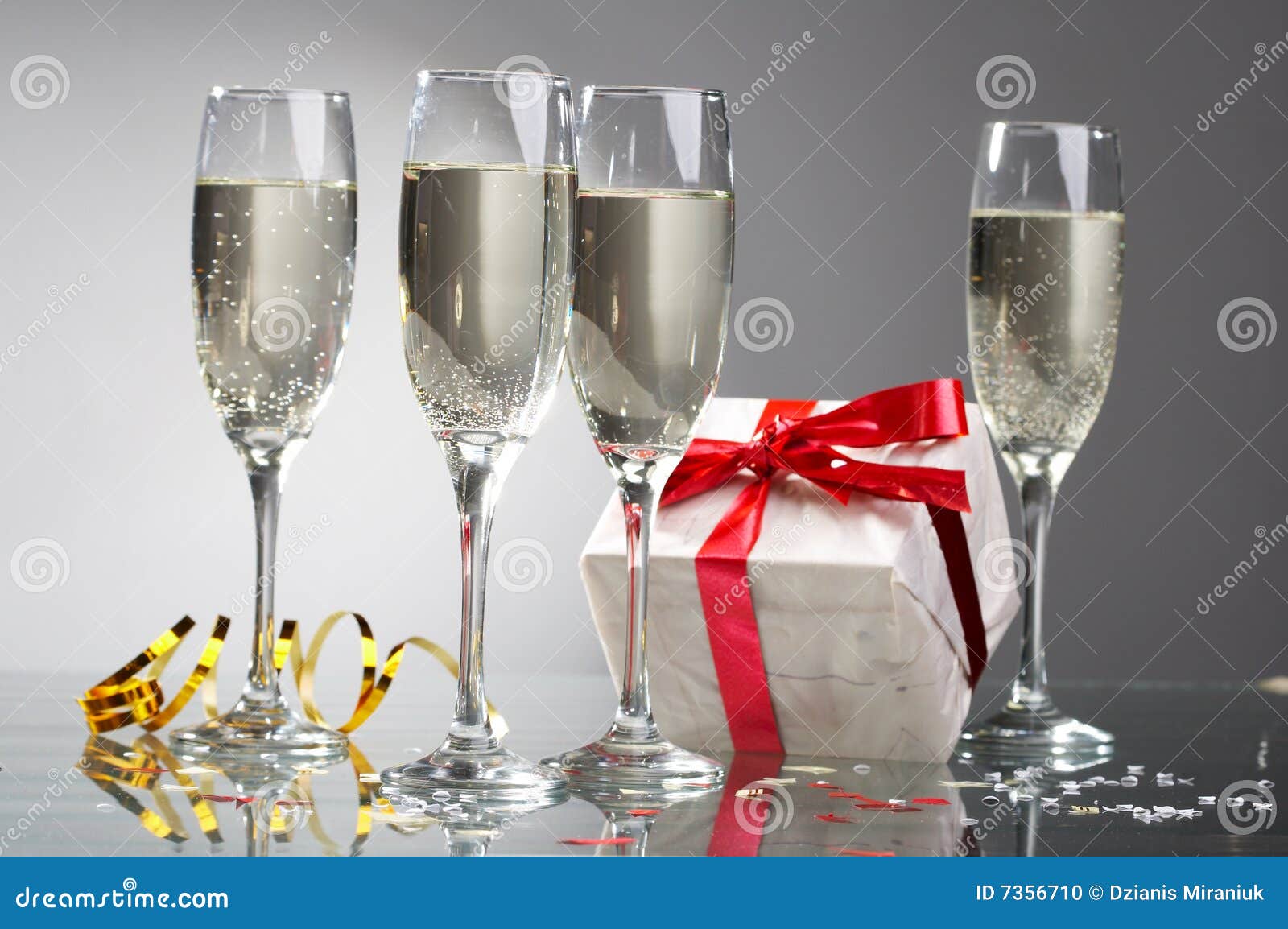 Glasses of Champagne , Gifts Stock Photo Image of liquid, bubbly 7356710