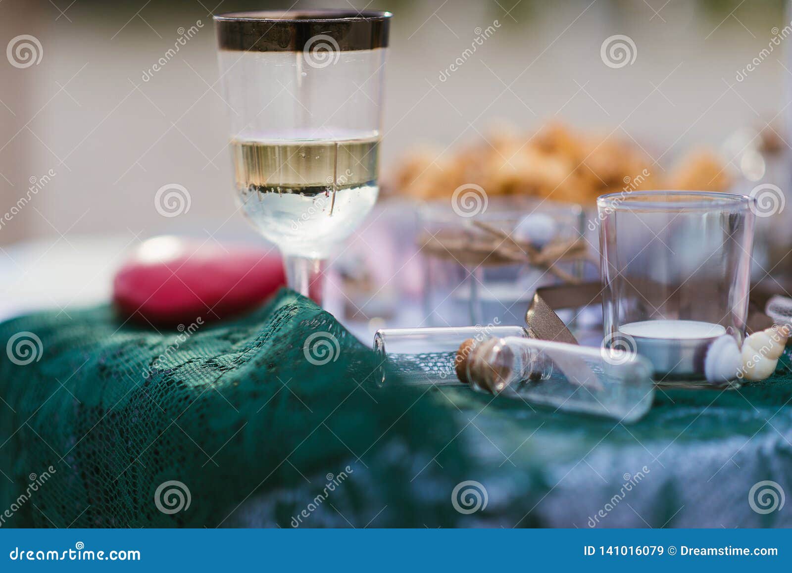 Glasses of Champagne on a Table Stock Image Image of place, setting