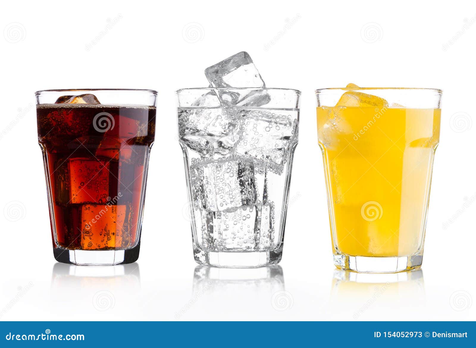 Premium Photo  Glasses of soda flavors orange lemon and cola