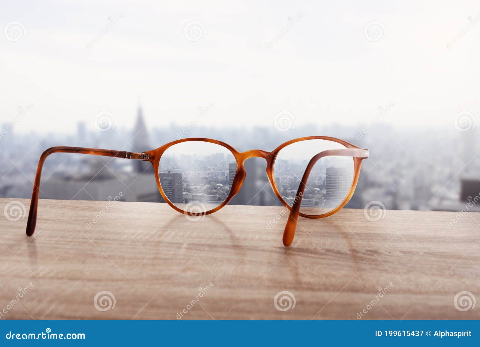 glasses that correct eyesight from blurred to sharp.