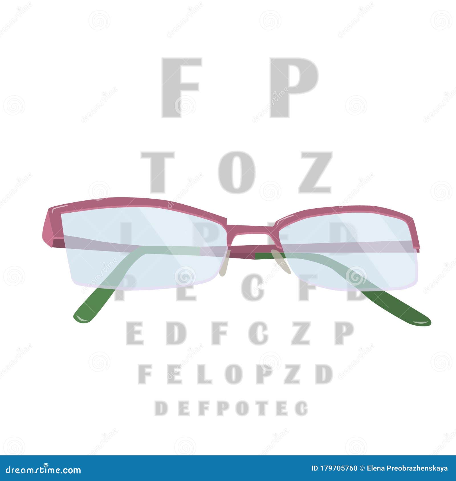 Glasses for Correcting Vision and a Table for Checking Visual Acuity in