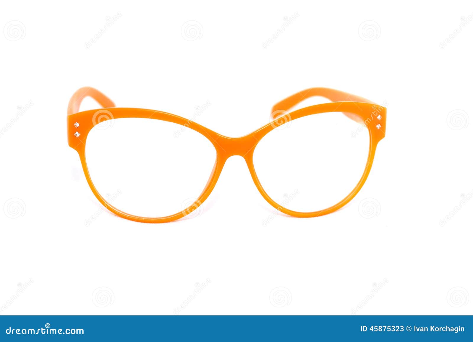 Glasses with diatreme for men on white background