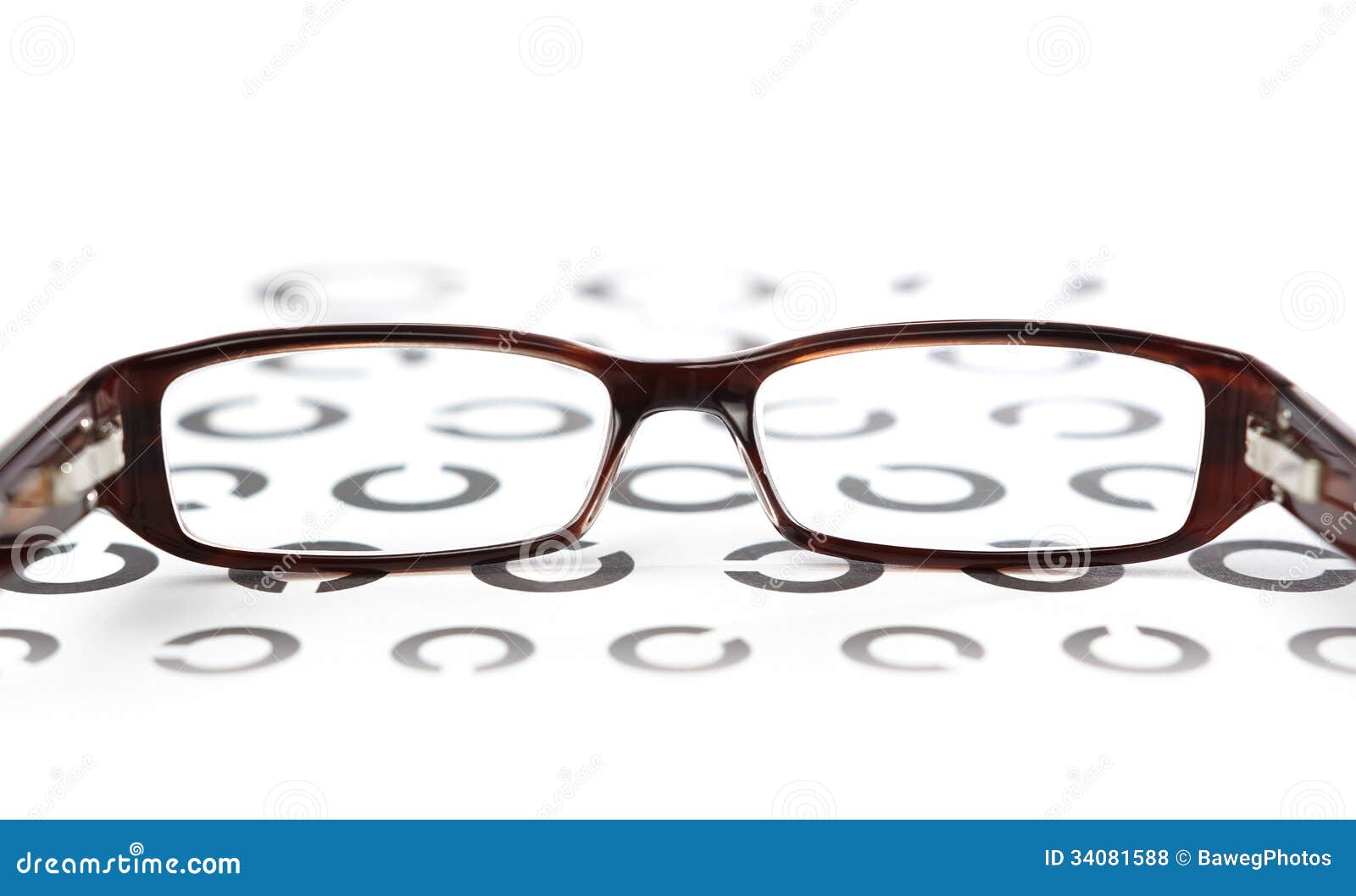 Glasses on eye test stock photo. Image of brown, colors 34081588