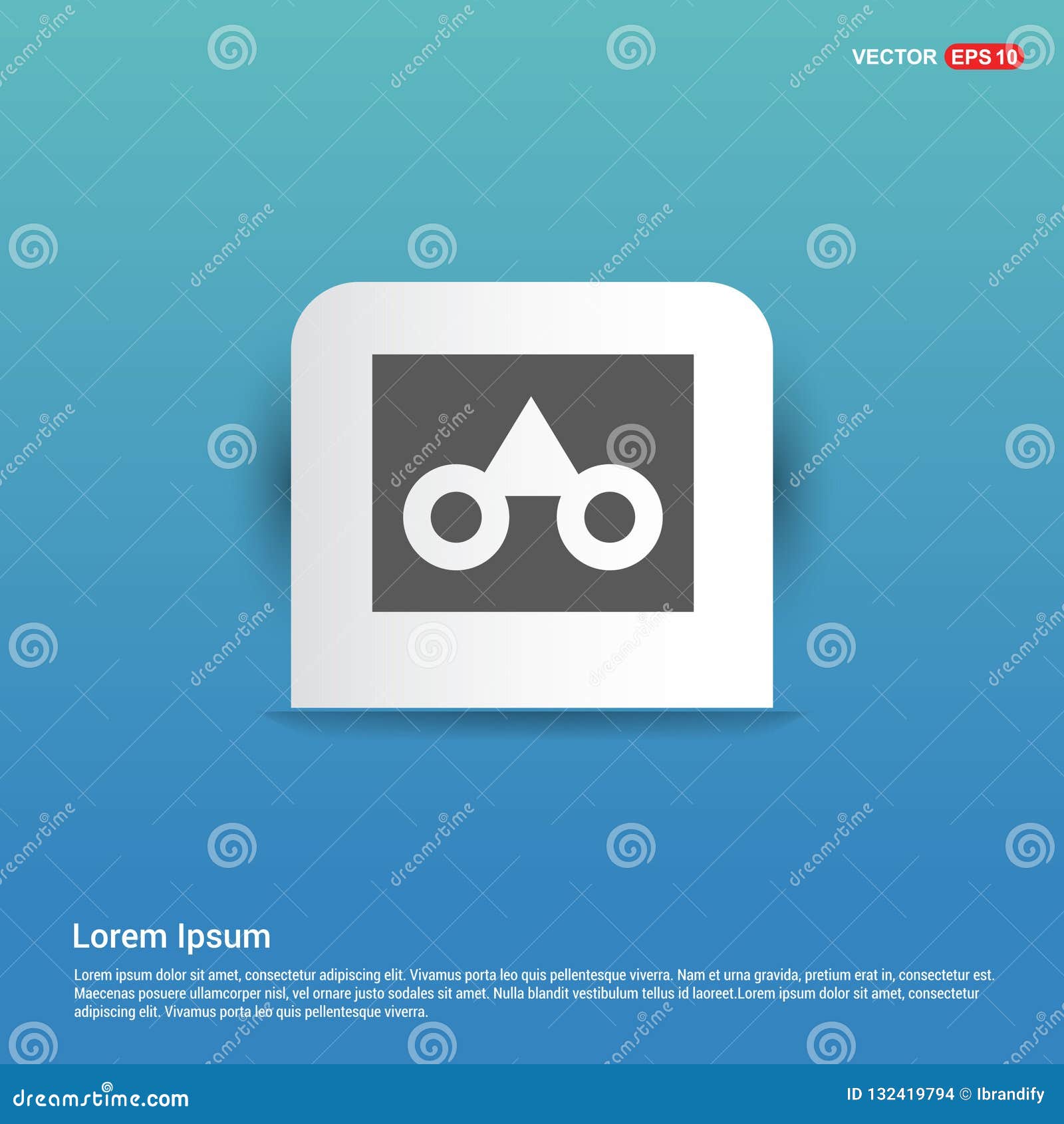 glasses frame icon - blue sticker button