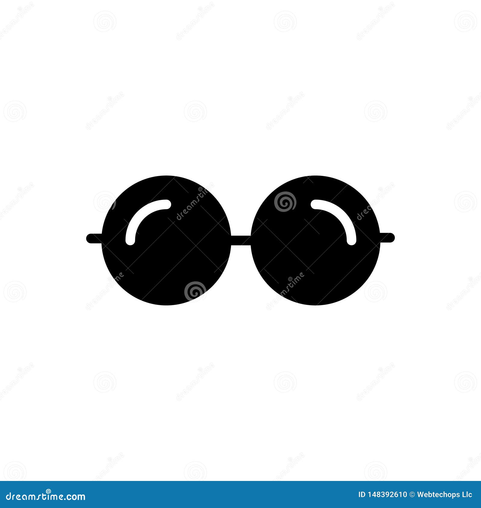 Black Solid Icon for Glasses, Sunglasses and Eyeglasses Stock Vector
