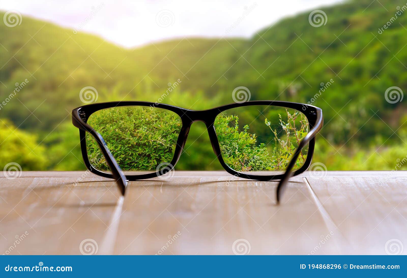 Glasses that Improve Vision from Blurred To Sharp Stock Photo Image