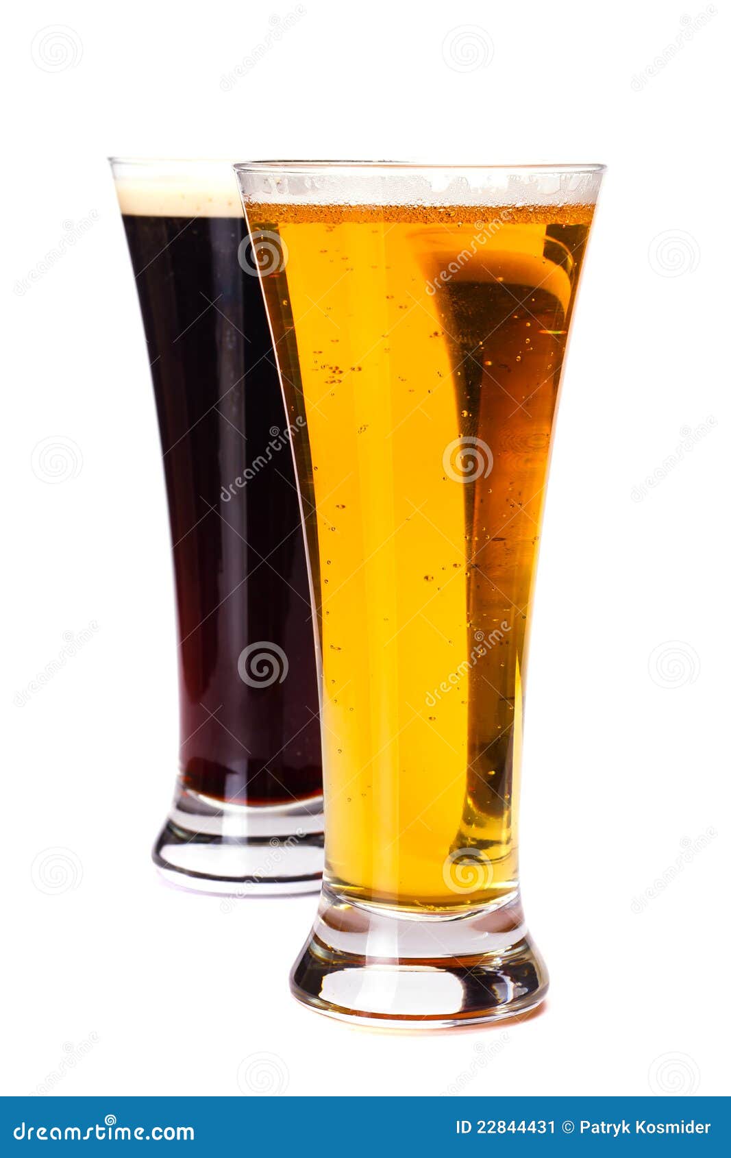 Glasses Lager and Dark Beer Stock Image Image of frosty, celebration