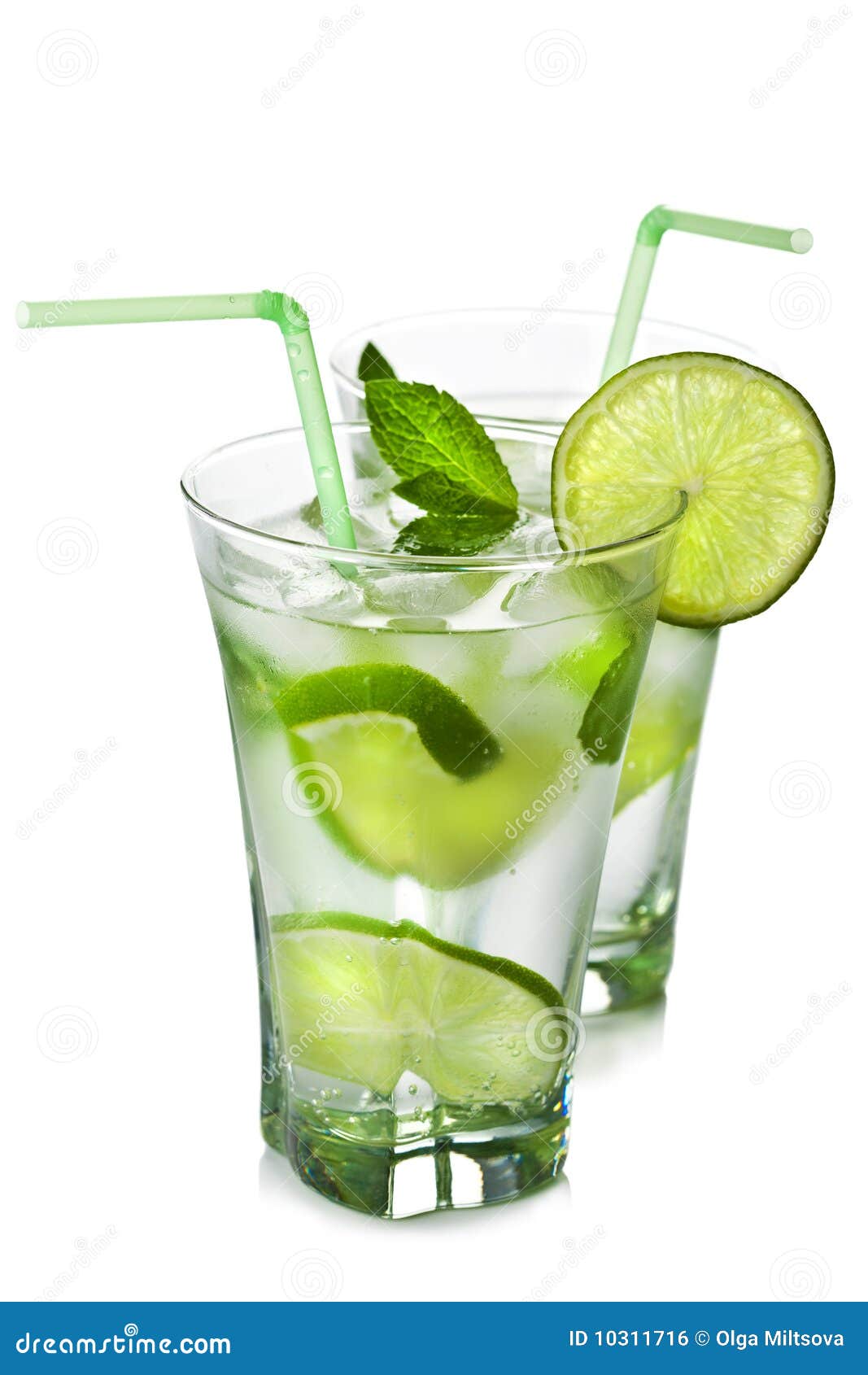 Glasses of mojito isolated stock photo. Image of alcoholic 10311716
