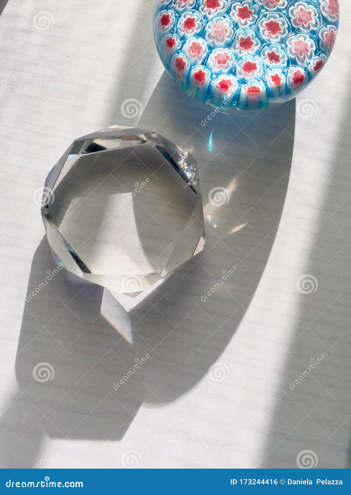 glasses paperweights with shadows