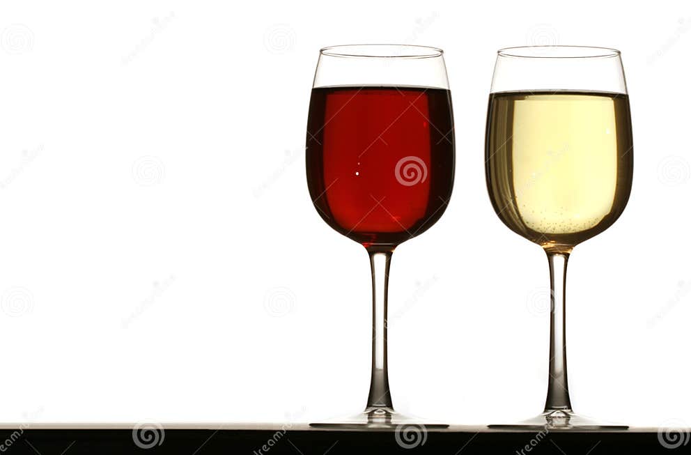Glasses of Red and White Wine Stock Image Image of luxury, table 1970829