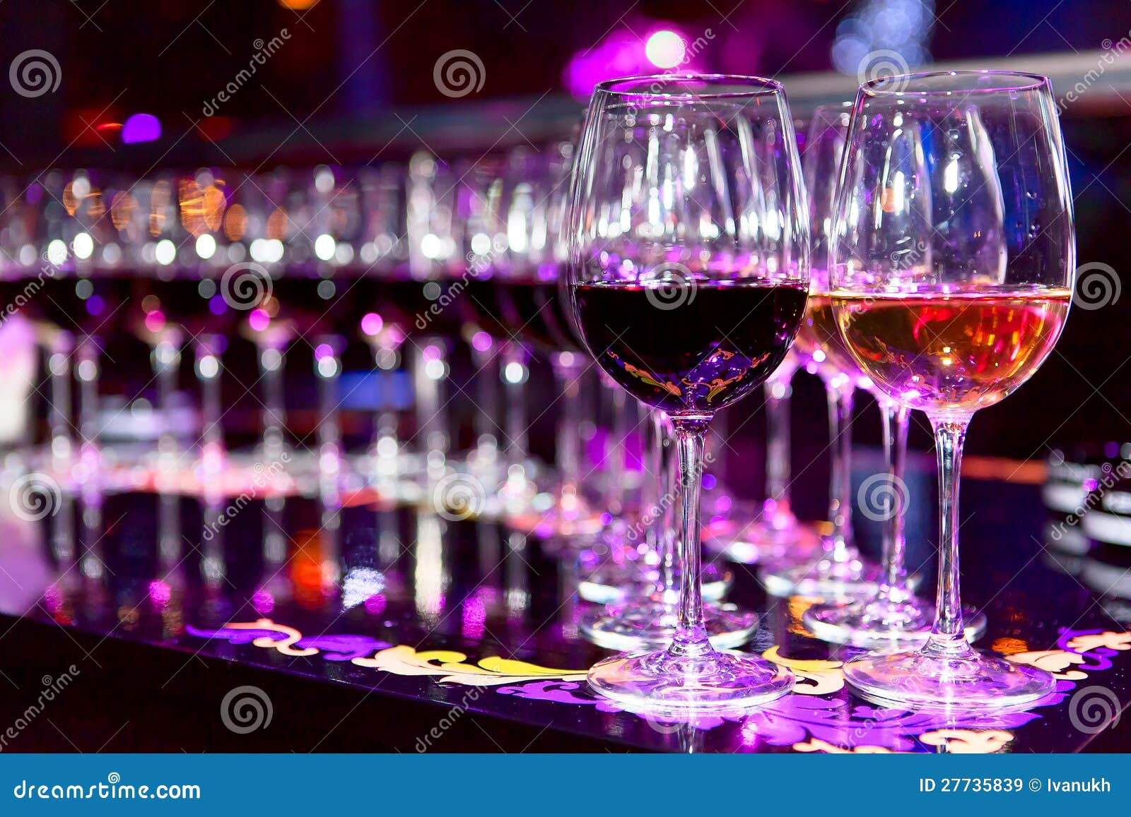 Glasses of Red and White Wine Stock Image Image of liquid, celebrate