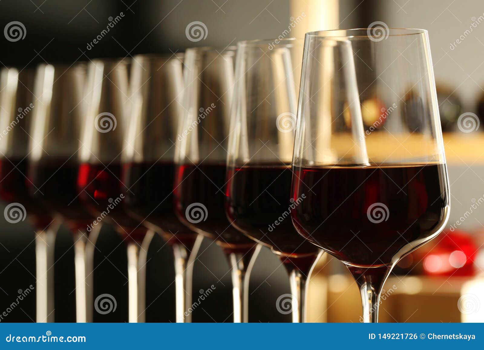 Glasses of Red Wine in Cellar. Expensive Drink Stock Photo Image of