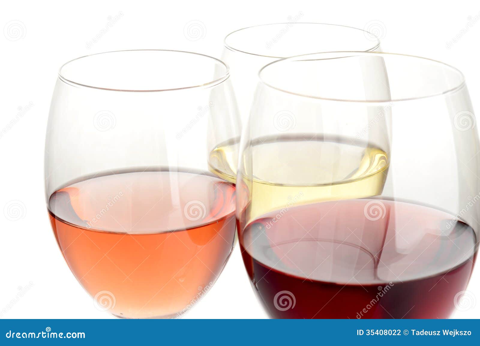 Glasses of Rose, White and Red Wine Stock Photo Image of restaurant