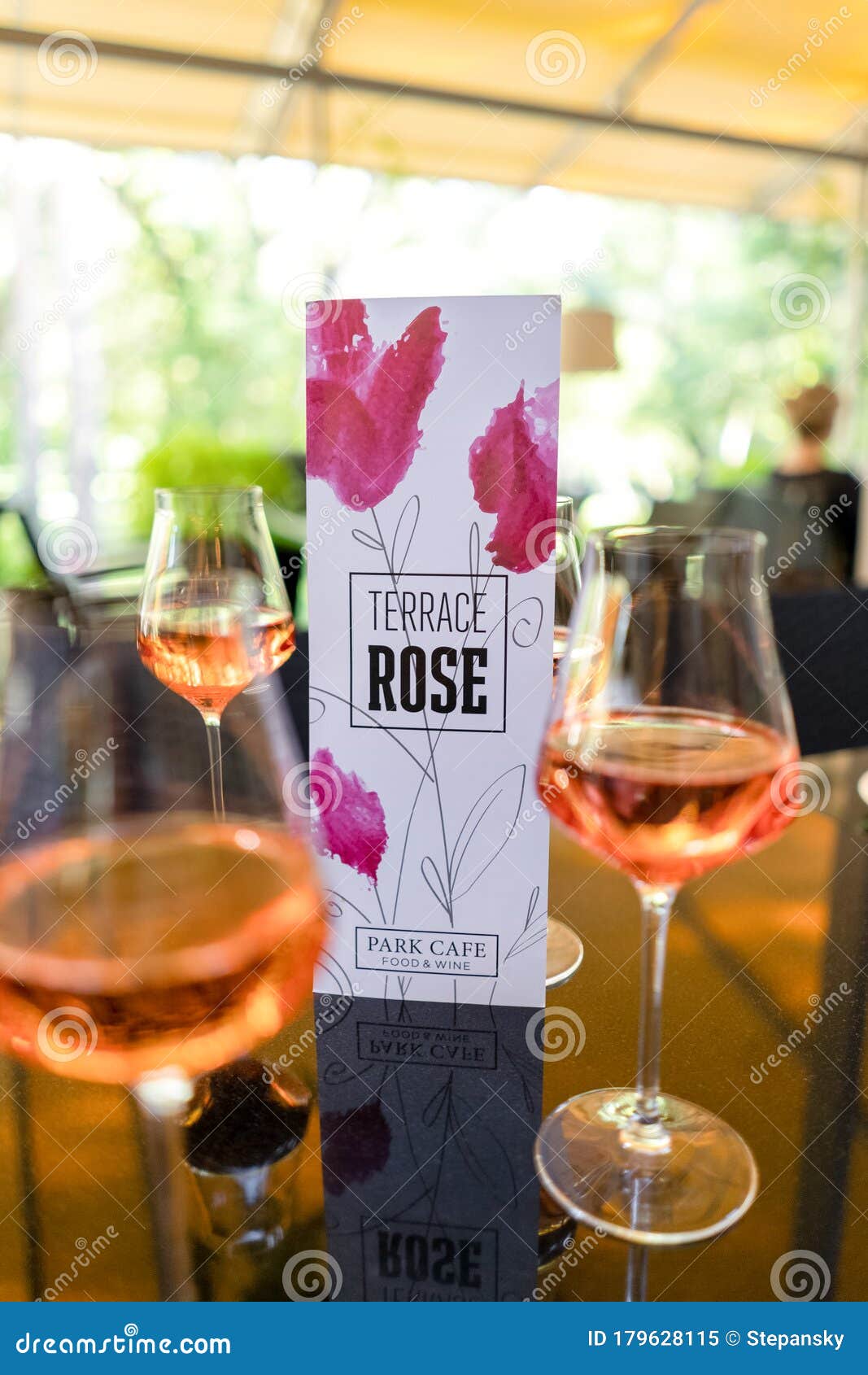 Glasses of Rose Wine on Summer Terrace Stock Image Image of terrace