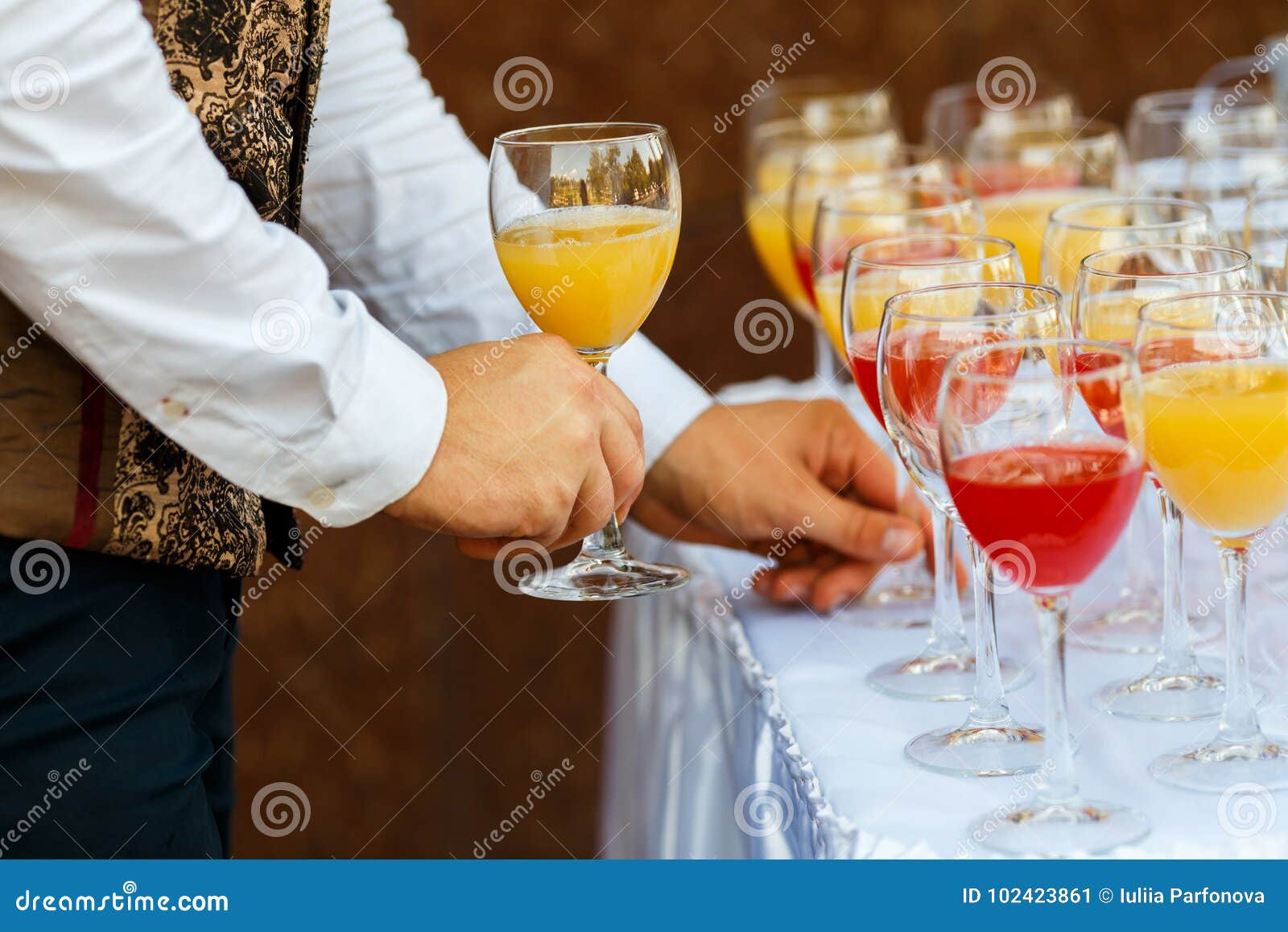 Glasses In A Row At A Buffet Table Stock Image Image Of Restaurant Celebration 102423861