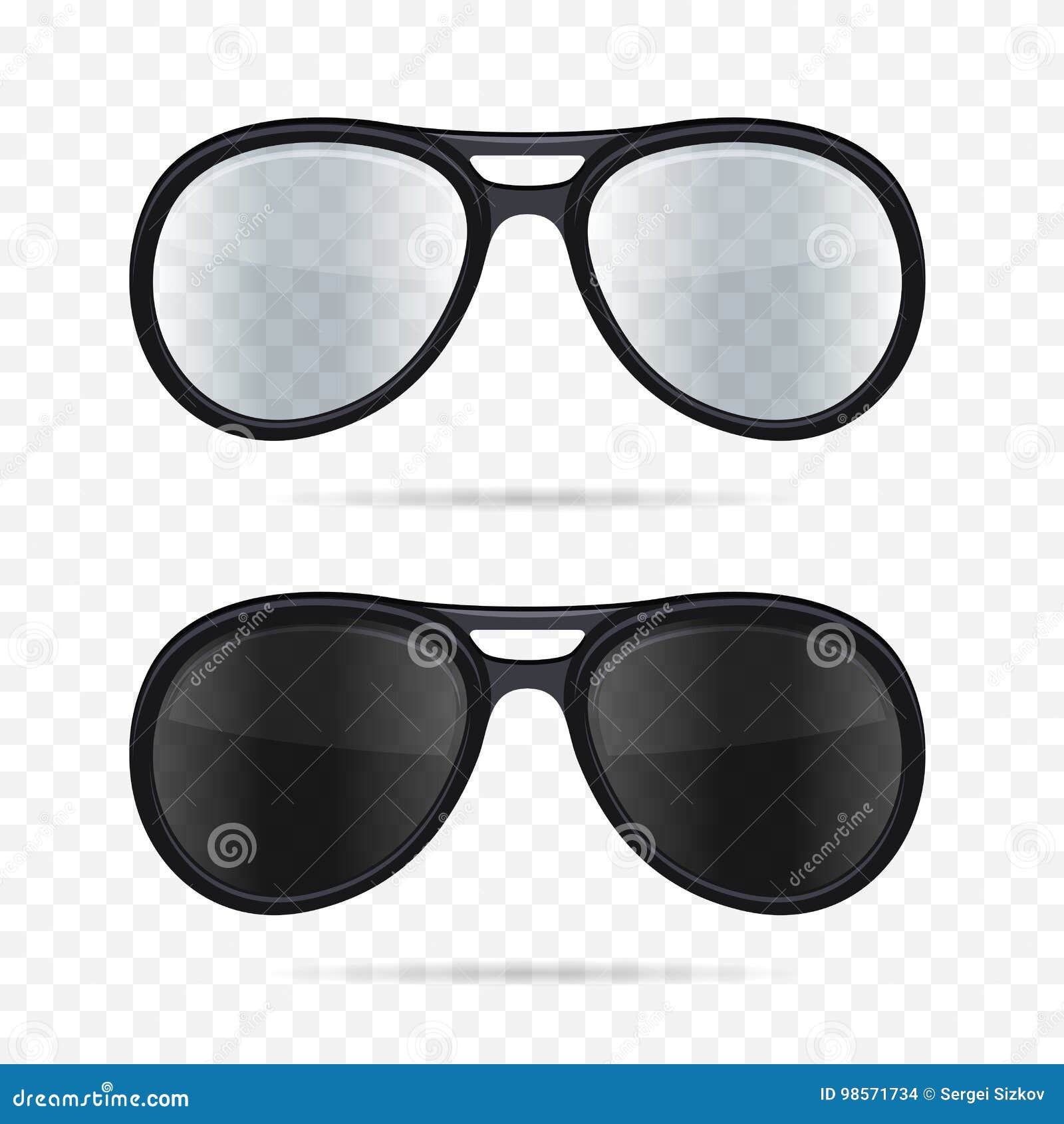 Glasses Set on Transparent Background. Vector Stock Vector ...