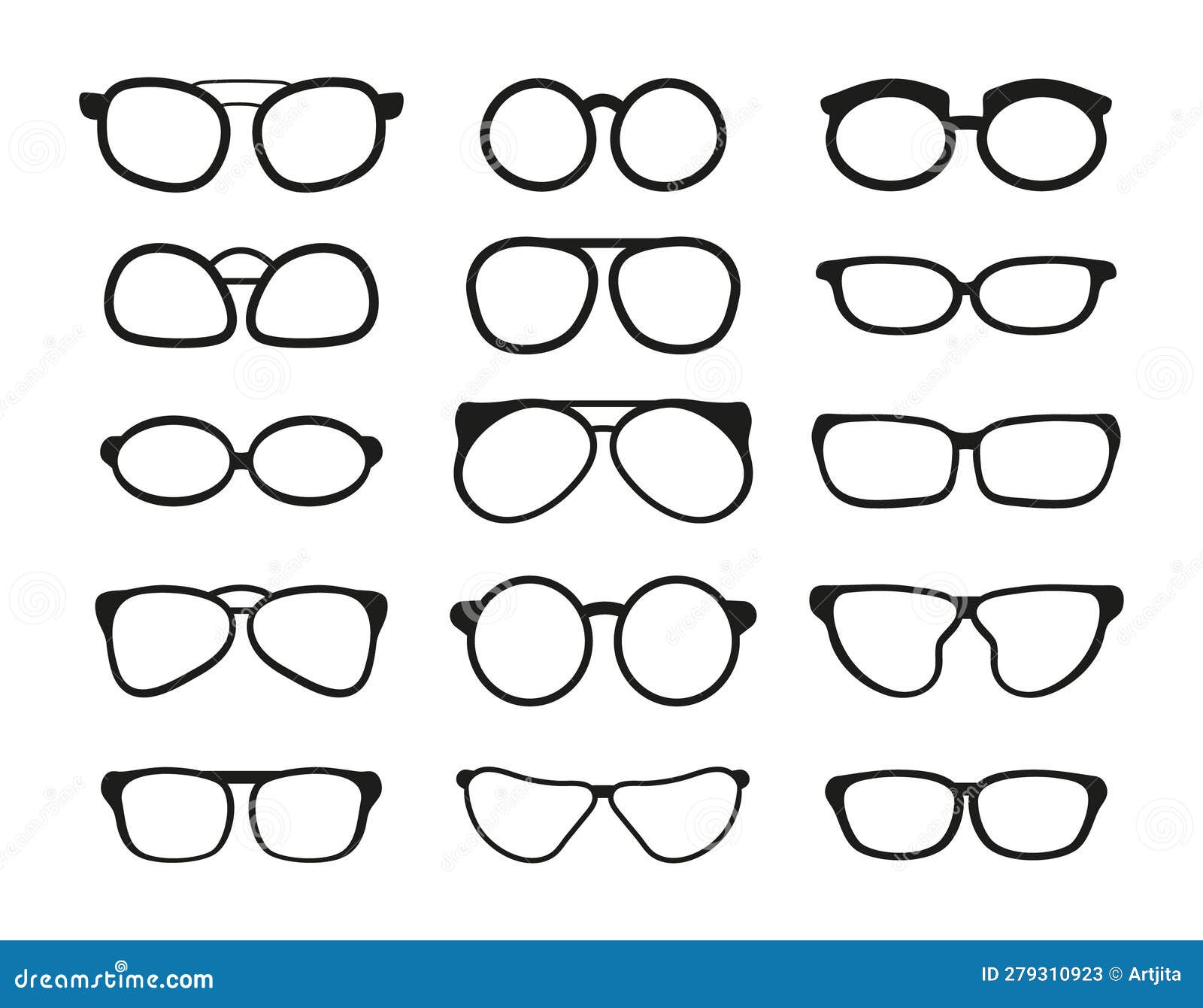 Glasses Silhouette Vector. Frame for Sunglasses Stock Vector ...