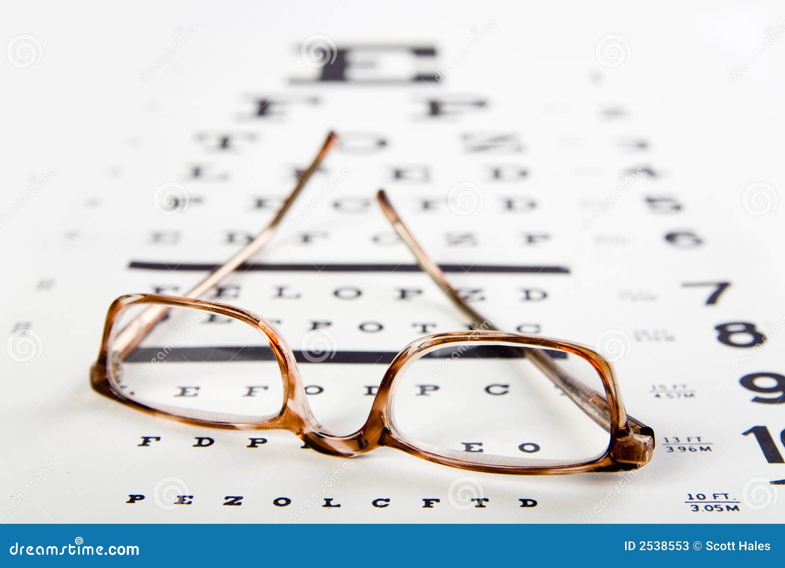 glasses sitting on eye exam