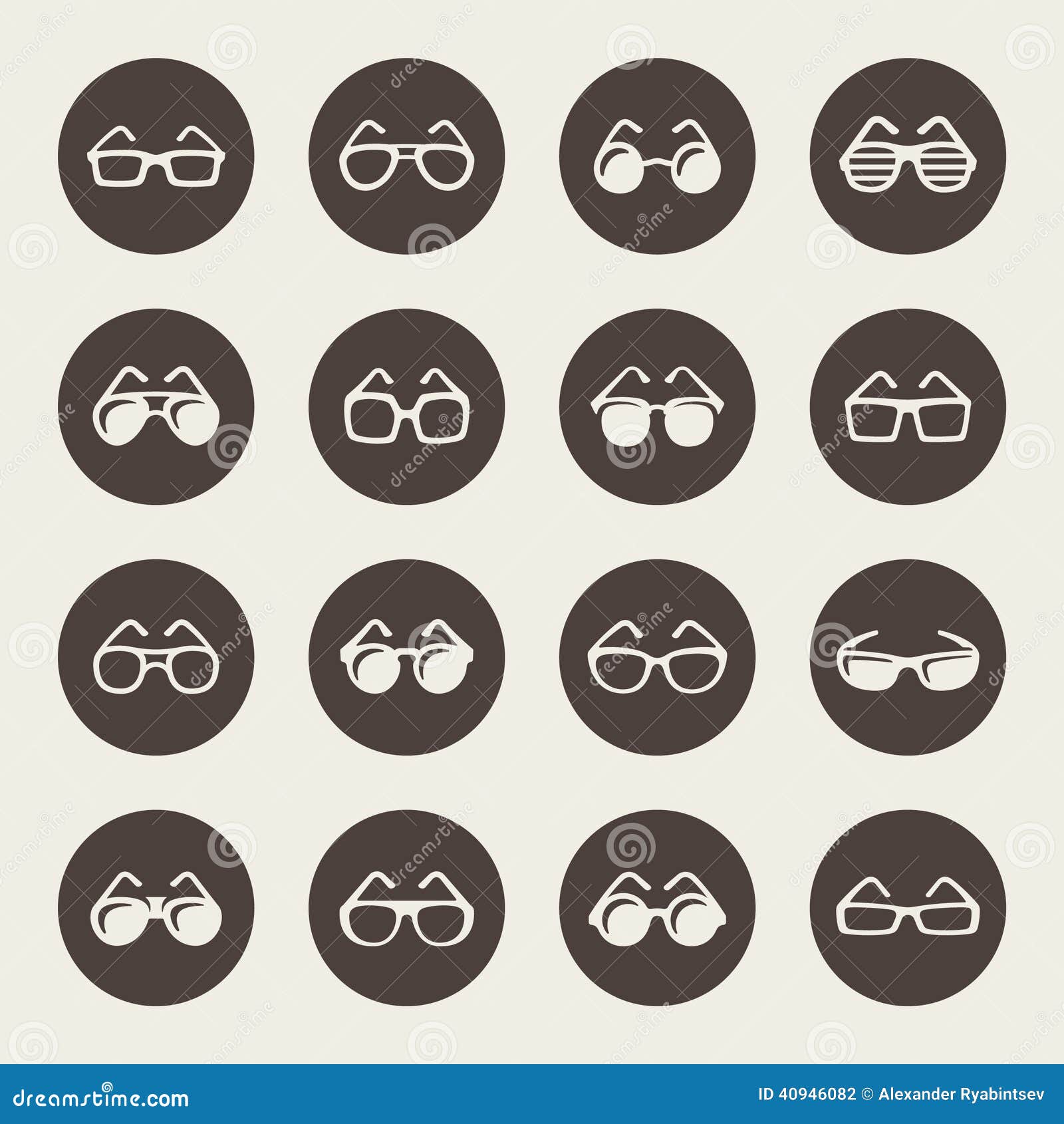 Glasses and Sunglasses Icon Set Stock Vector Illustration of cool