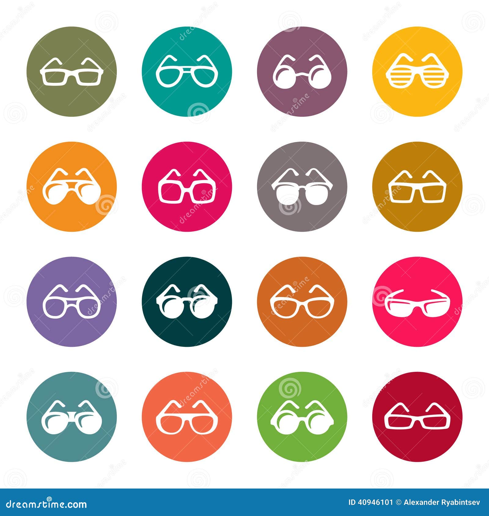 Glasses and Sunglasses Icon Set Stock Vector Illustration of item