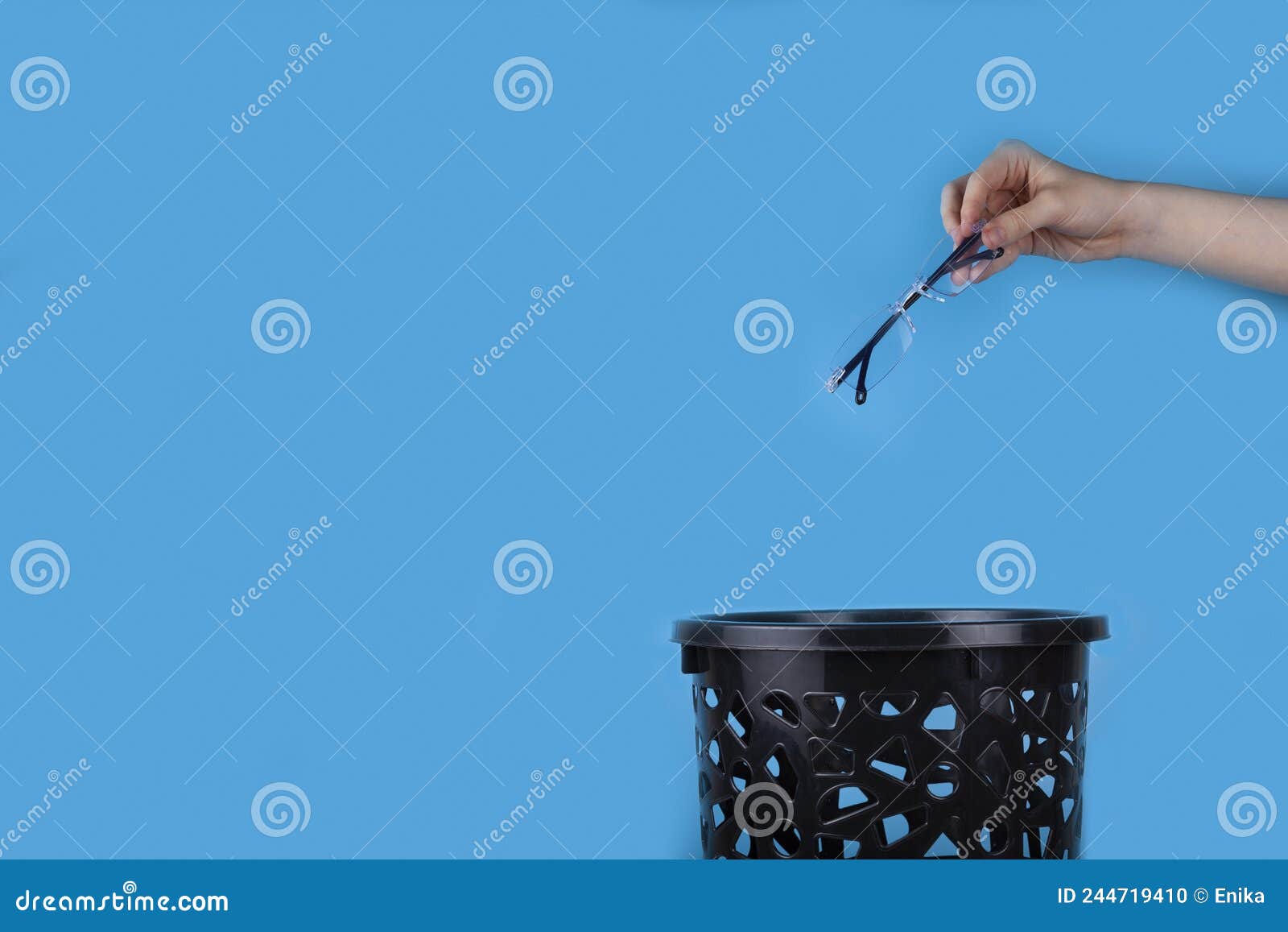 Glasses are Thrown into the Trash Can Stock Photo Image of fashion, chic 244719410
