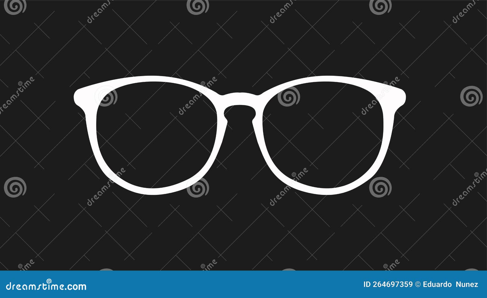 Glasses Vector Illustration. Vector Isolated Black and White Editable