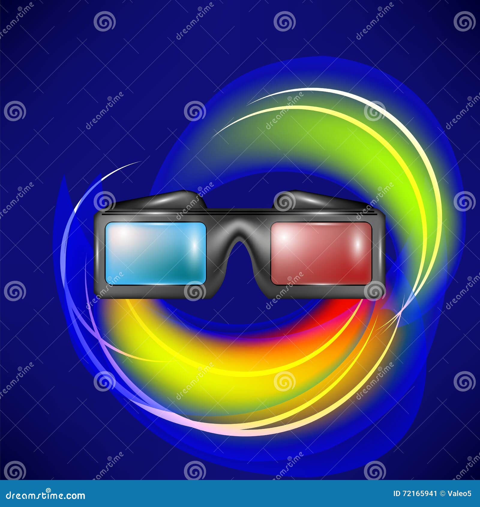 Glasses for Watching Movies Stock Illustration Illustration of