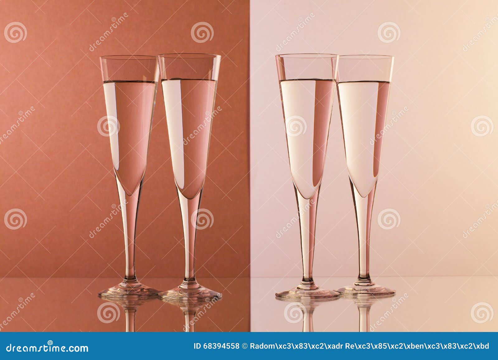 Glasses of Water on the Glass Desk Stock Photo Image of bottle