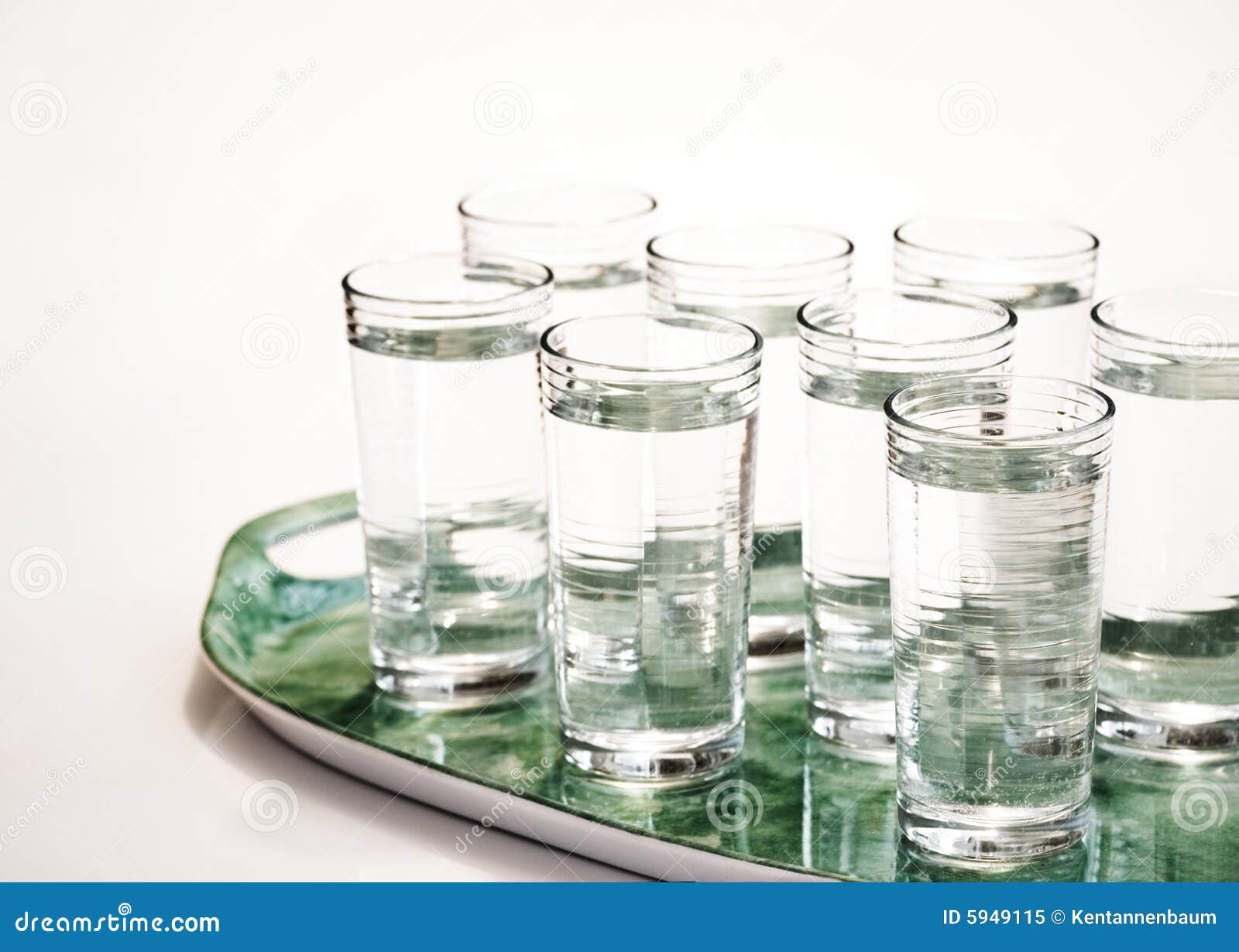 Glasses of water on tray stock image. Image of good, requirement 5949115