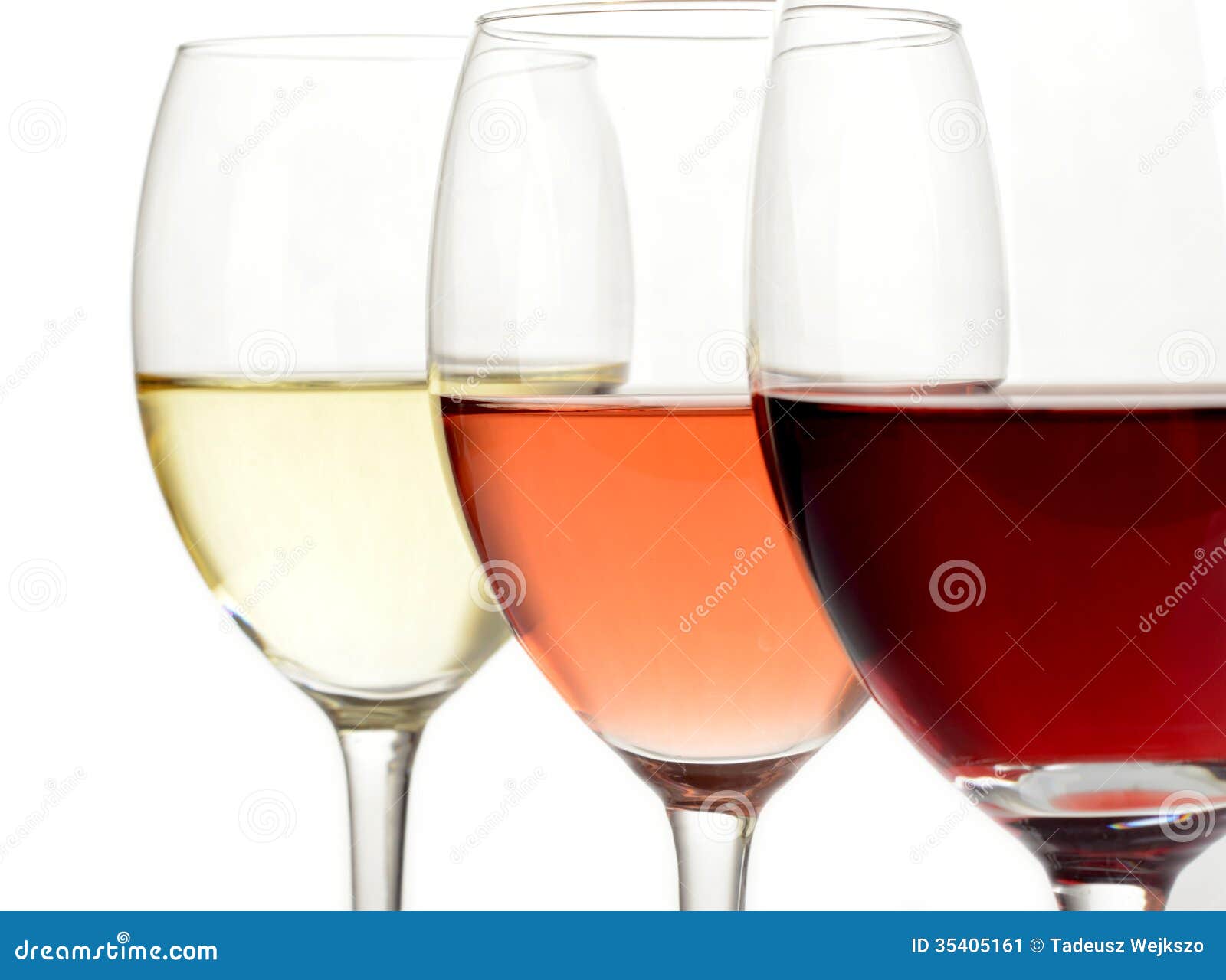 Glasses of White, Rose and Red Wine Stock Image Image of rose
