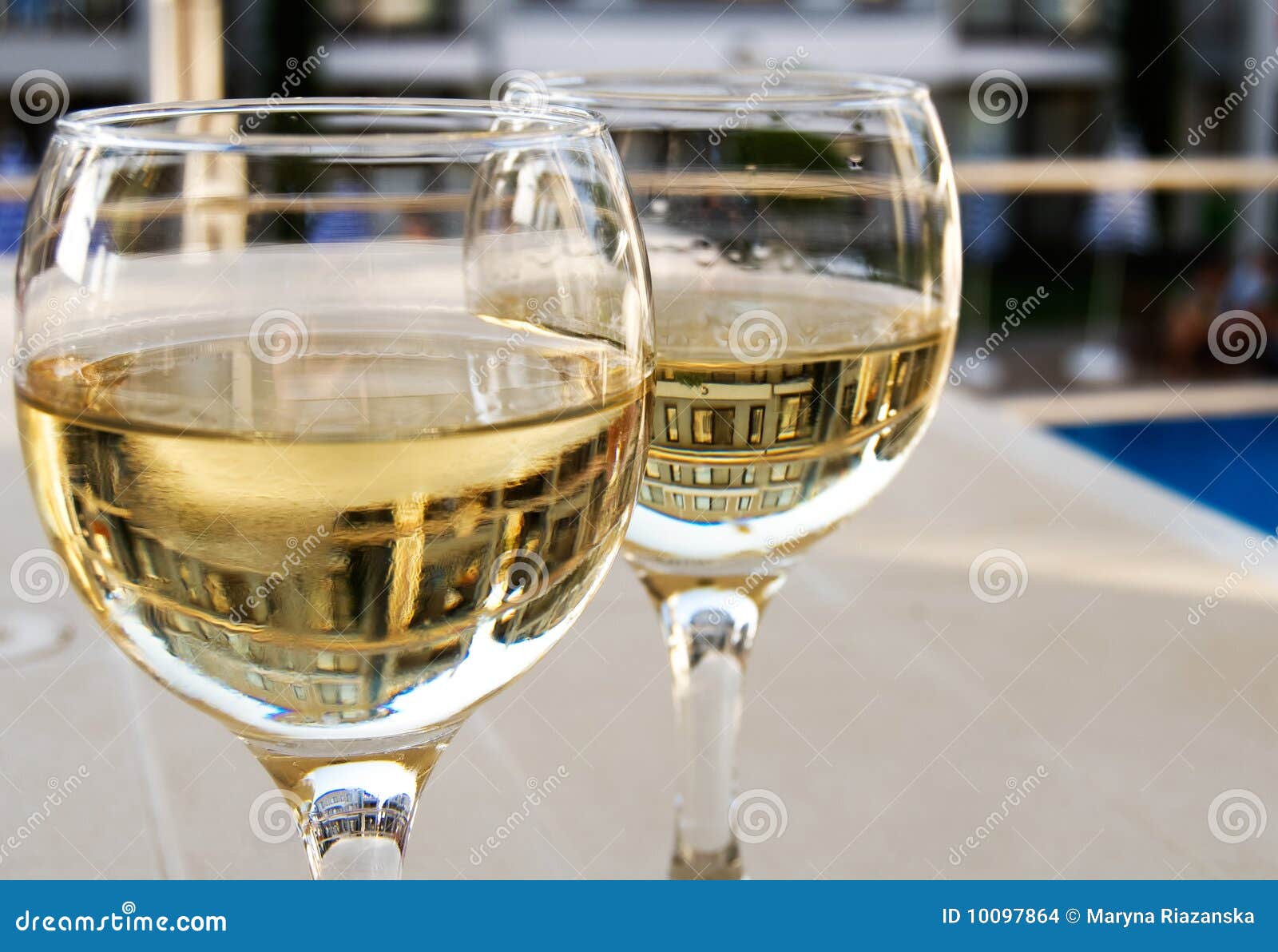 Glasses of white wine stock photo. Image of drink, horizontal 10097864