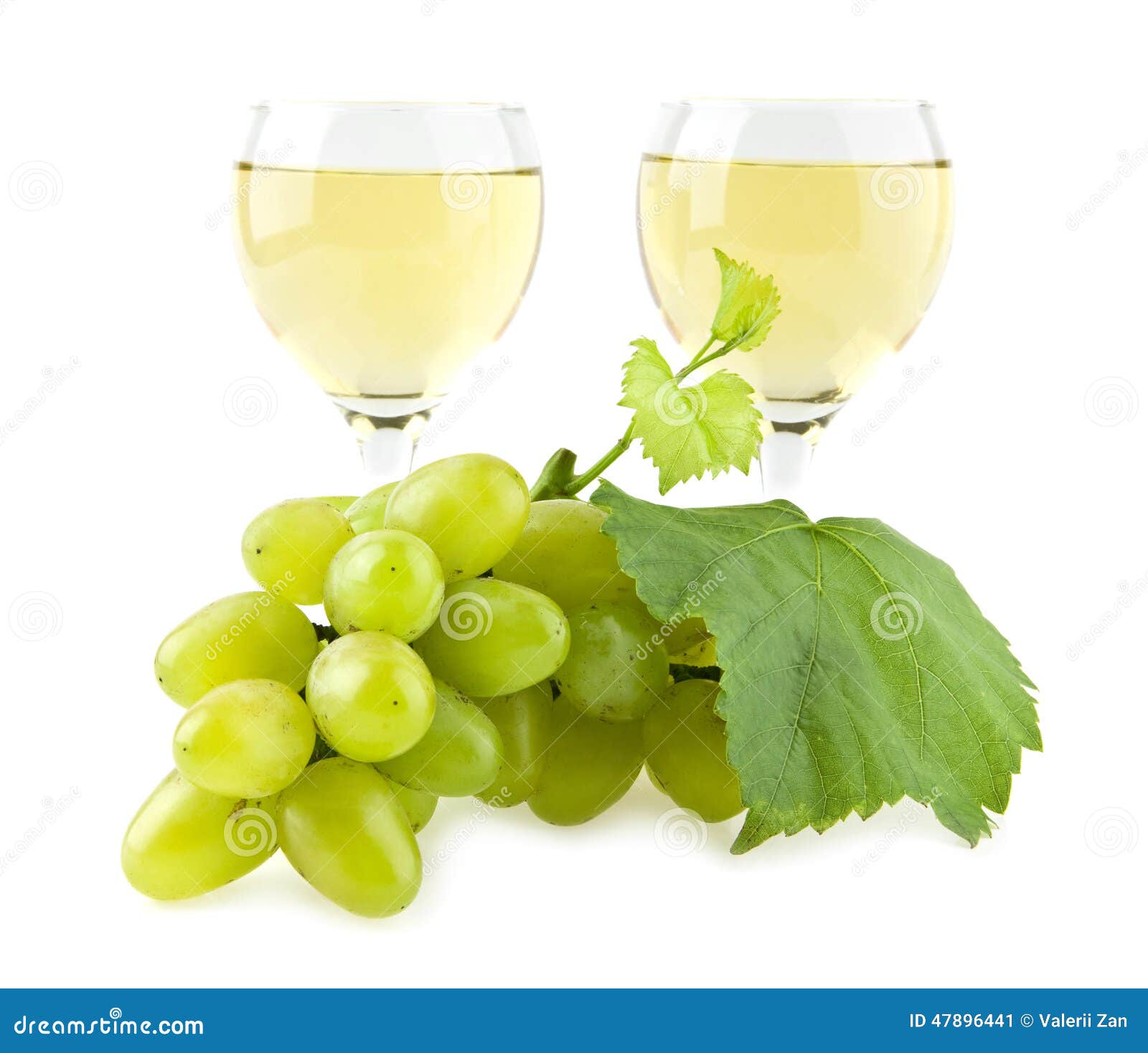 Glasses of Wine and Cluster of Vine Stock Image Image of bunch