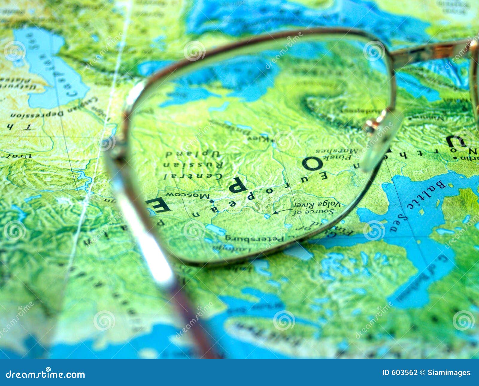 Glasses On World Map Stock Photography Image 603562