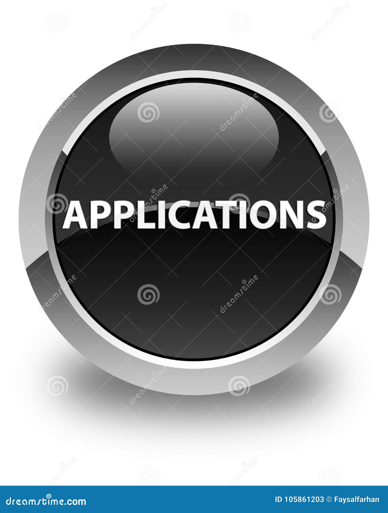 Glatter Schwarzer Runder Knopf Der Anwendungen Stock Abbildung