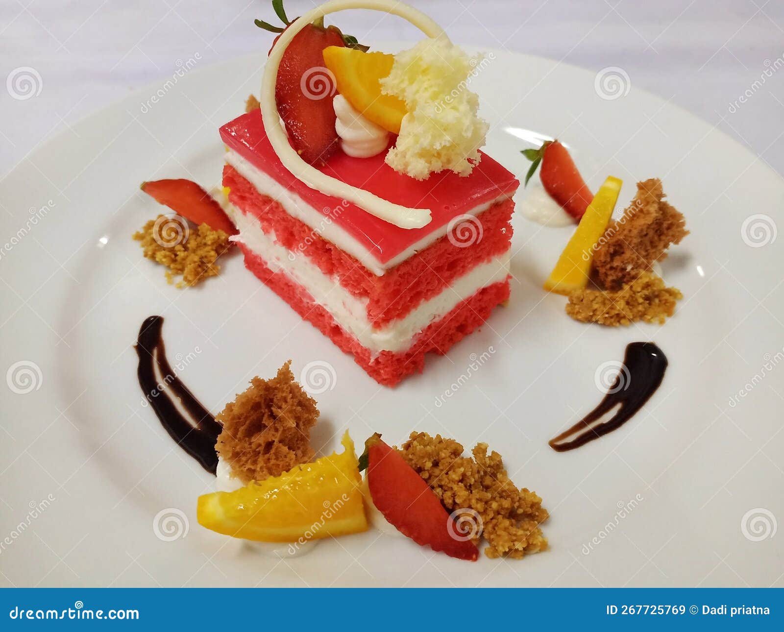 Glaze Strawberry Butter Cream Cake Stock Image Image of buttercream