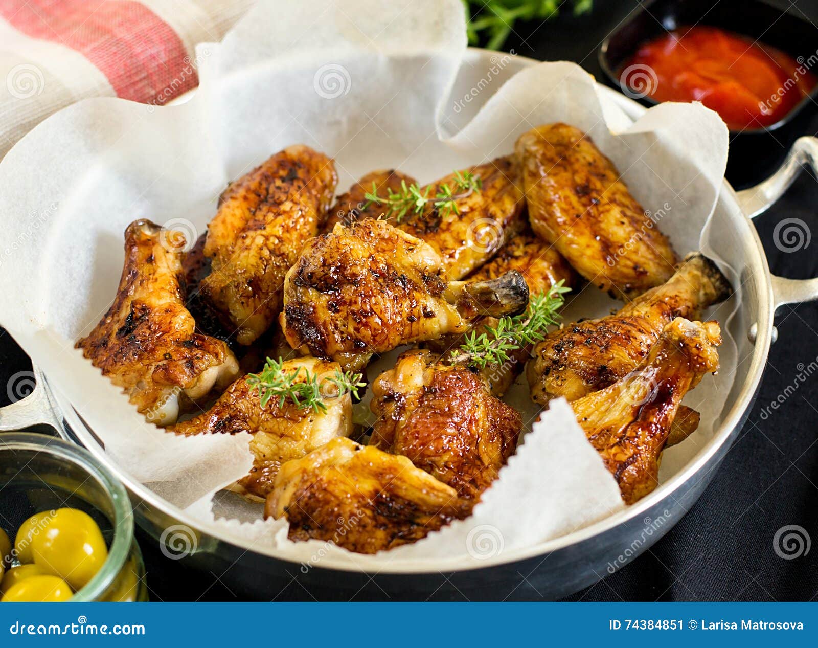 Glazed Chicken Drumsticks and Wings Stock Image Image of tasty, cook 74384851