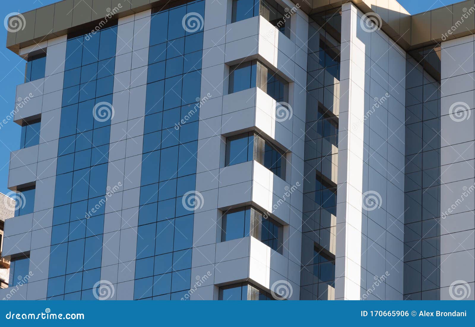 the glazed faÃÂ§ade of the residential building 04